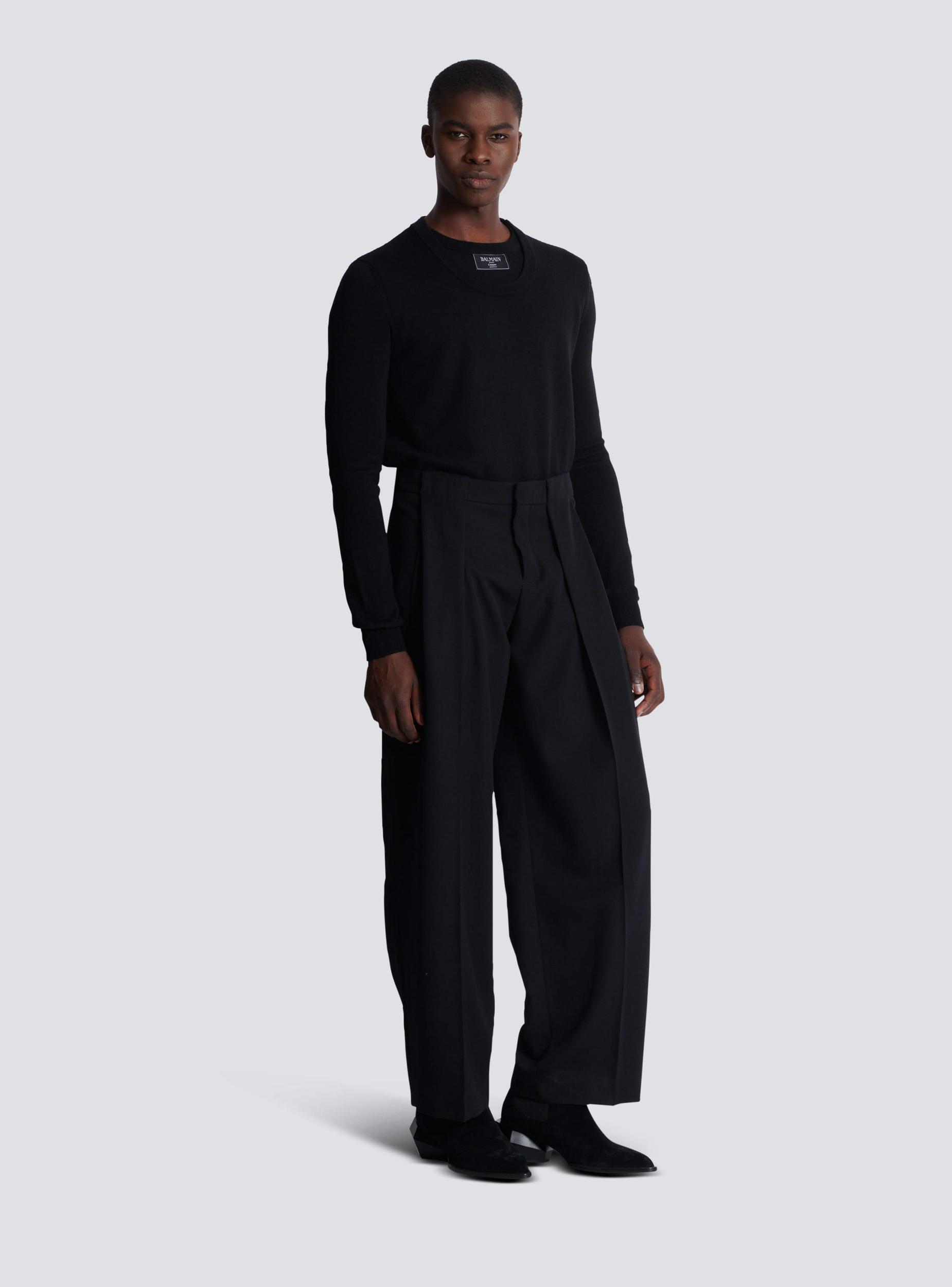 Pleated grain de poudre trousers Product Image