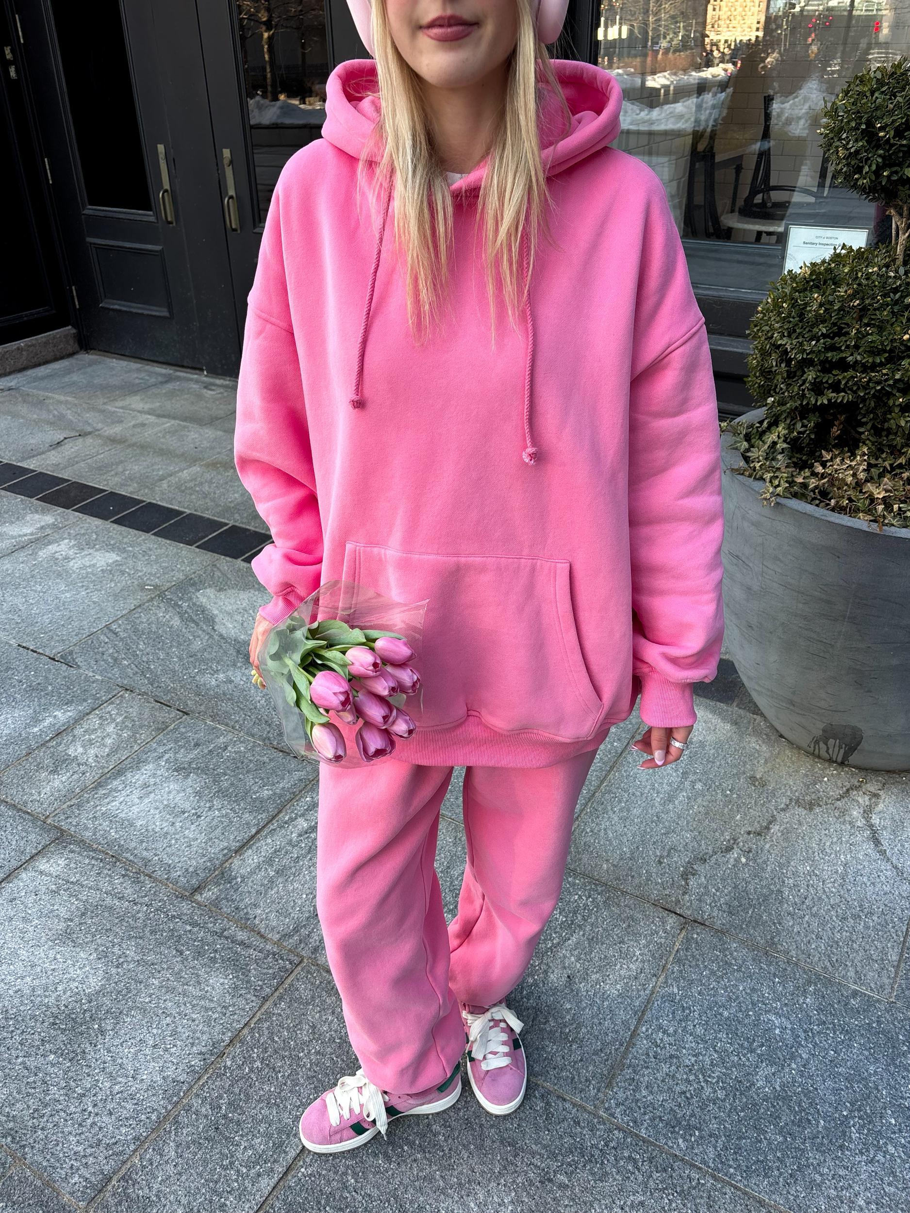 Hibiscus Pink Basic Blank Hoodie Product Image
