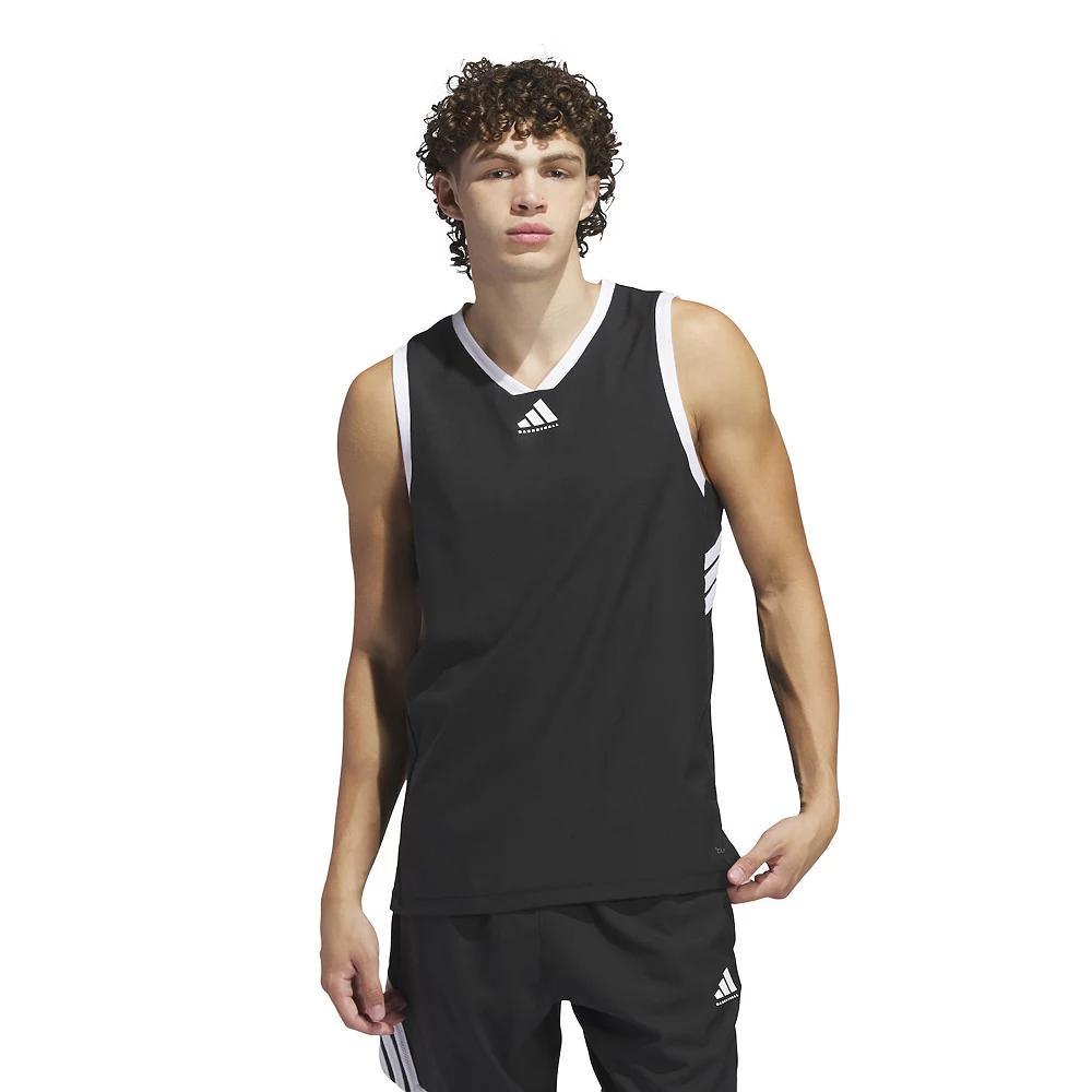 Men's adidas CrazyLite Basketball Jersey, Size: Large, Black White Product Image
