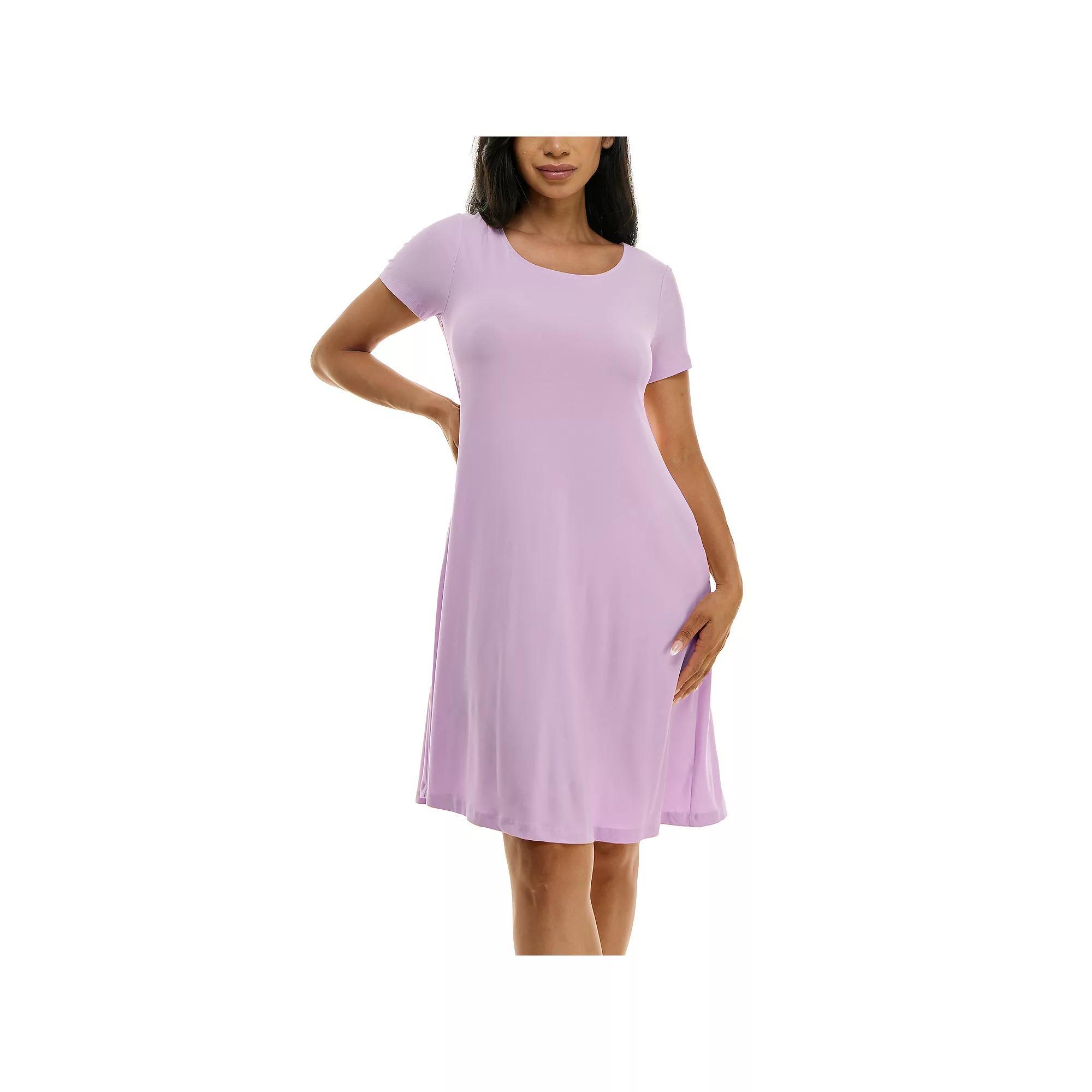Women's Nina Leonard Lace-Up Back Swing Dress, Size: Medium, Candy Apple Product Image