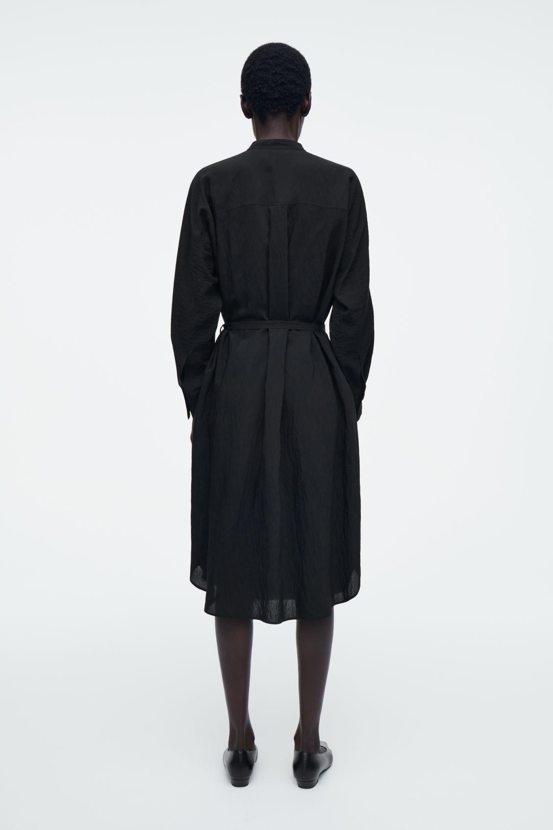 DRAPED BELTED MIDI DRESS Product Image