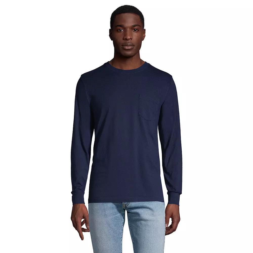 Big & Tall Lands' End Super-T Pocket Tee, Men's, Size: 3XL Tall, Radiant Blue Product Image