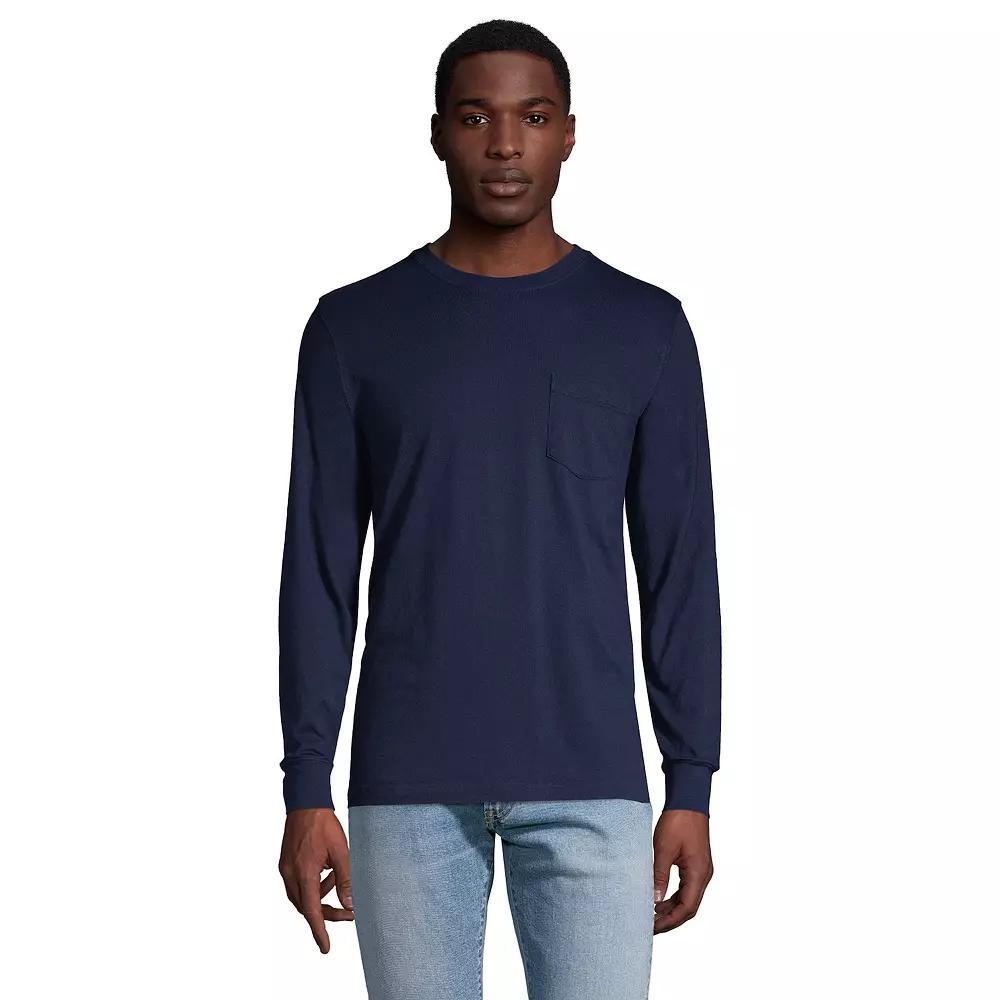 Big & Tall Lands' End Super-T Pocket Tee, Men's, Size: 3XL Tall, Radiant Blue Product Image