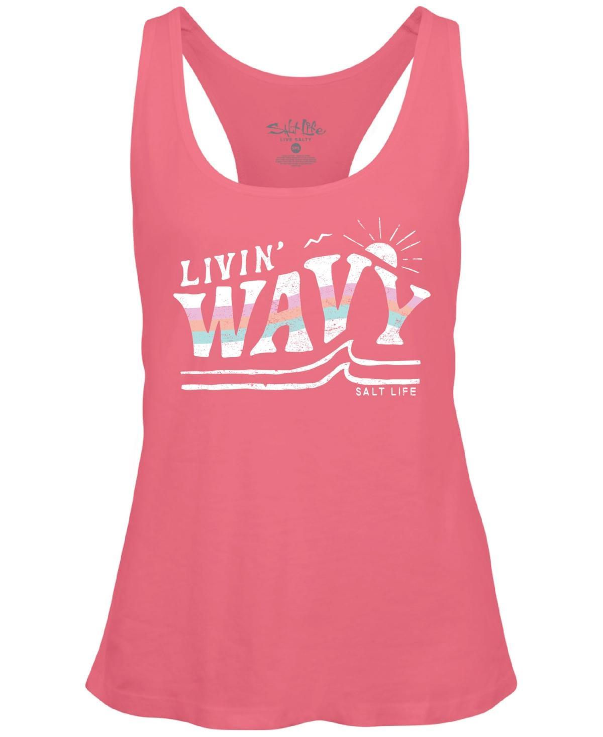 Salt Life Womens In The Curl Cotton Racerback Tank Top Product Image