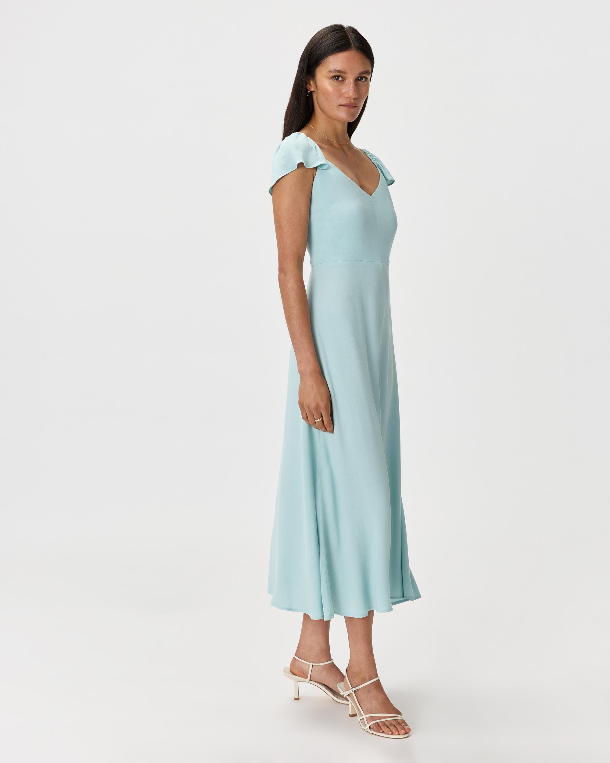 Quince | Women's Lightweight Crepe Flutter Sleeve Midi Dress Viscose Product Image