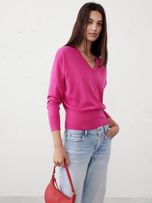 Merino Wool V-Neck Sweater Product Image