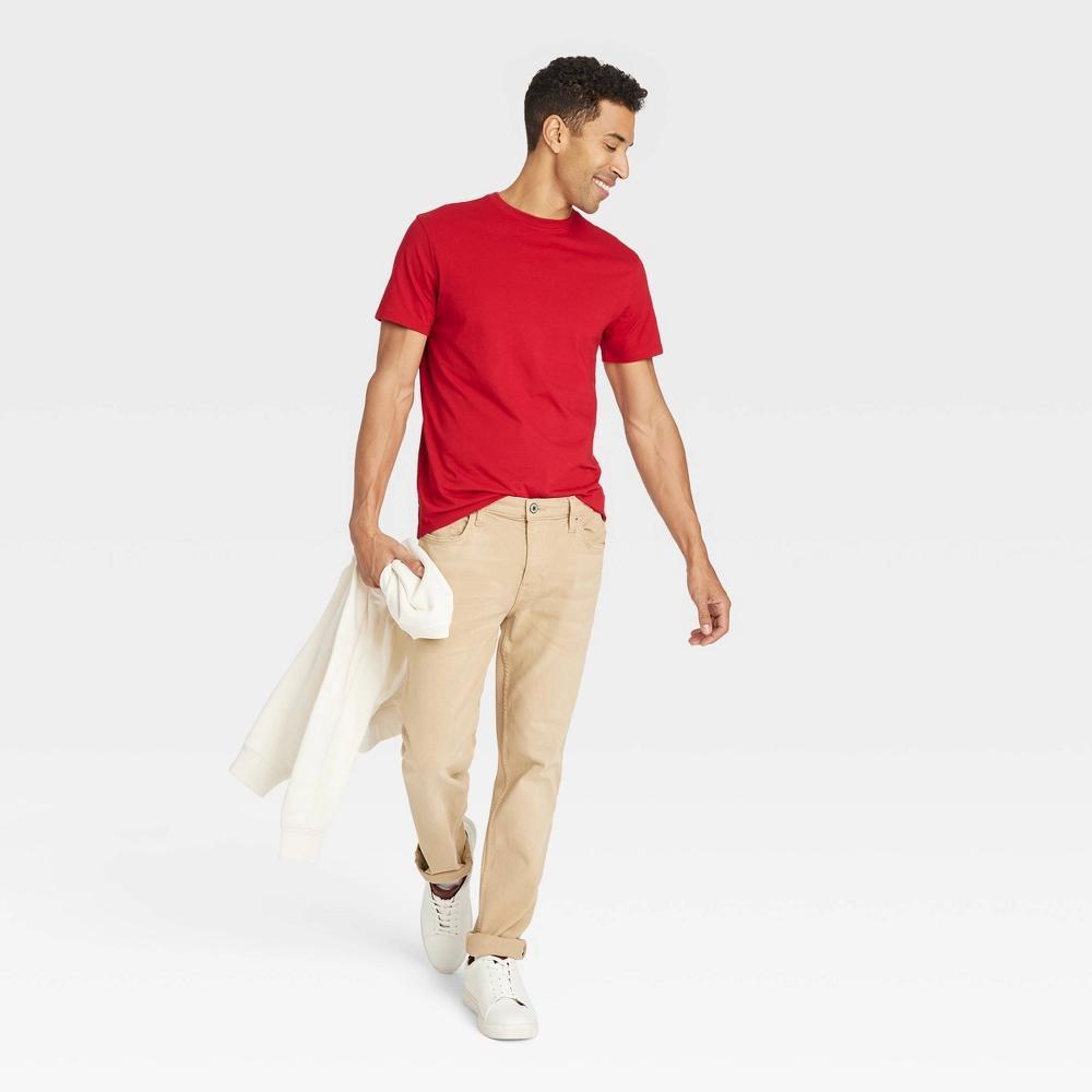 Men's Every Wear Short Sleeve T-Shirt - Goodfellow & Co™ Red Velvet XXL: Cotton Blend, Midweight, Crew Neck, Machine Washable Product Image