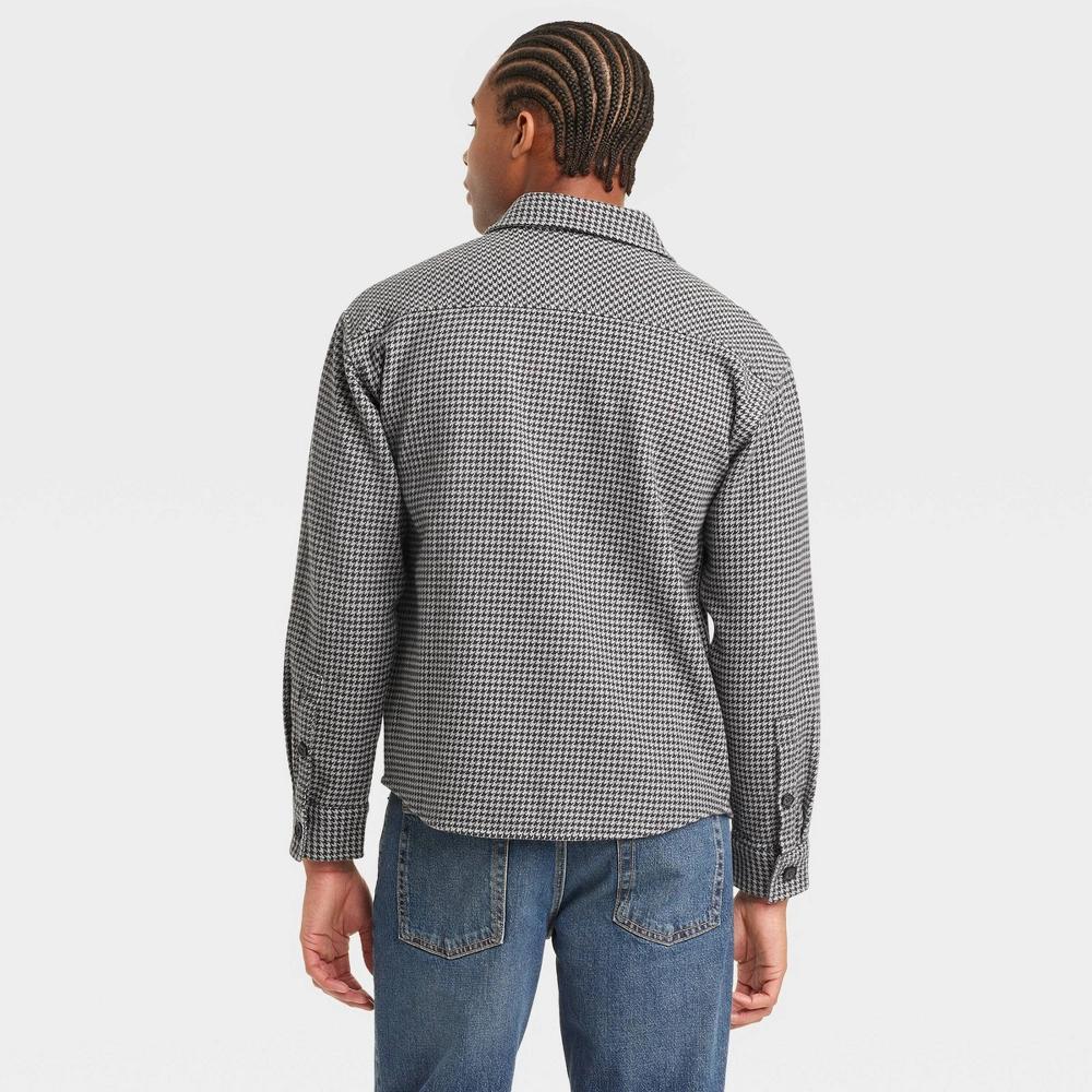 Mens Heavyweight Flannel Long Sleeve Button-Down Shirt - Goodfellow & Co Houndstooth XL Product Image