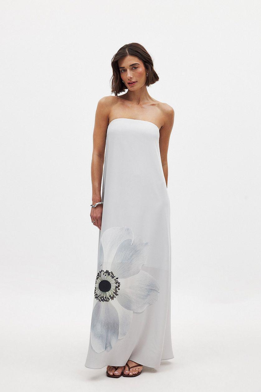 Printed Off Shoulder Maxi Dress Product Image