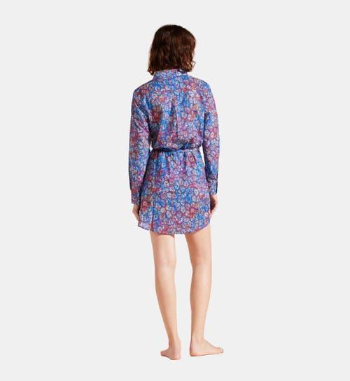 Vilebrequin Women's Carapaces Cotton Voile Shirt Dress in Bleu De Mer at Nordstrom, Size Large Product Image