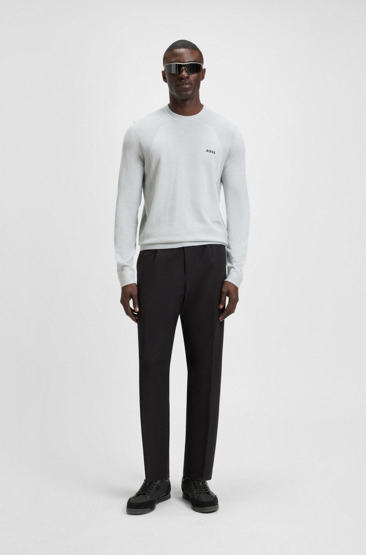 BOSS - Low-top trainers with suede and faux leather - Black Product Image