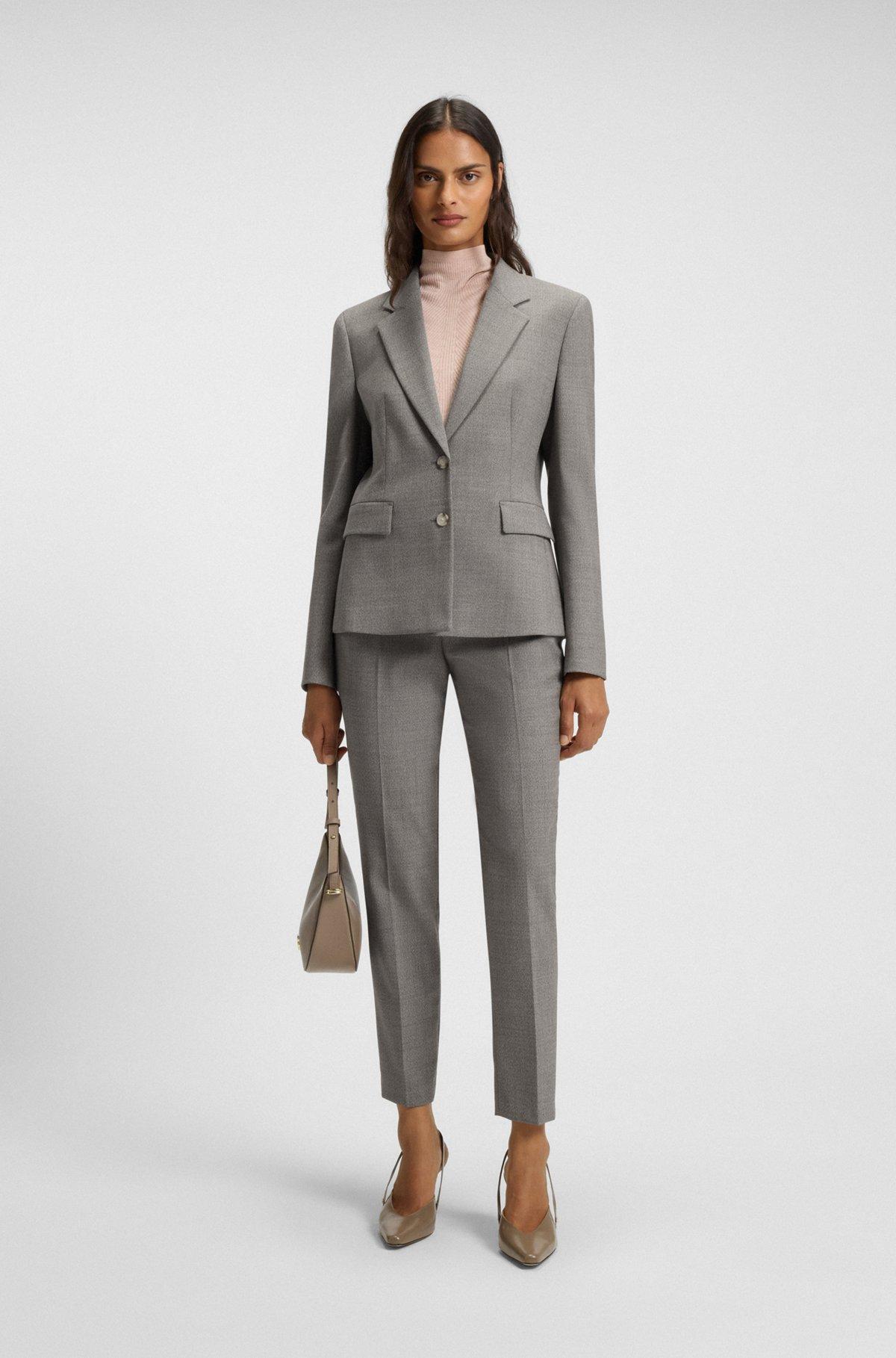 BOSS - Slim-fit blazer in a patterned wool blend - Patterned Product Image