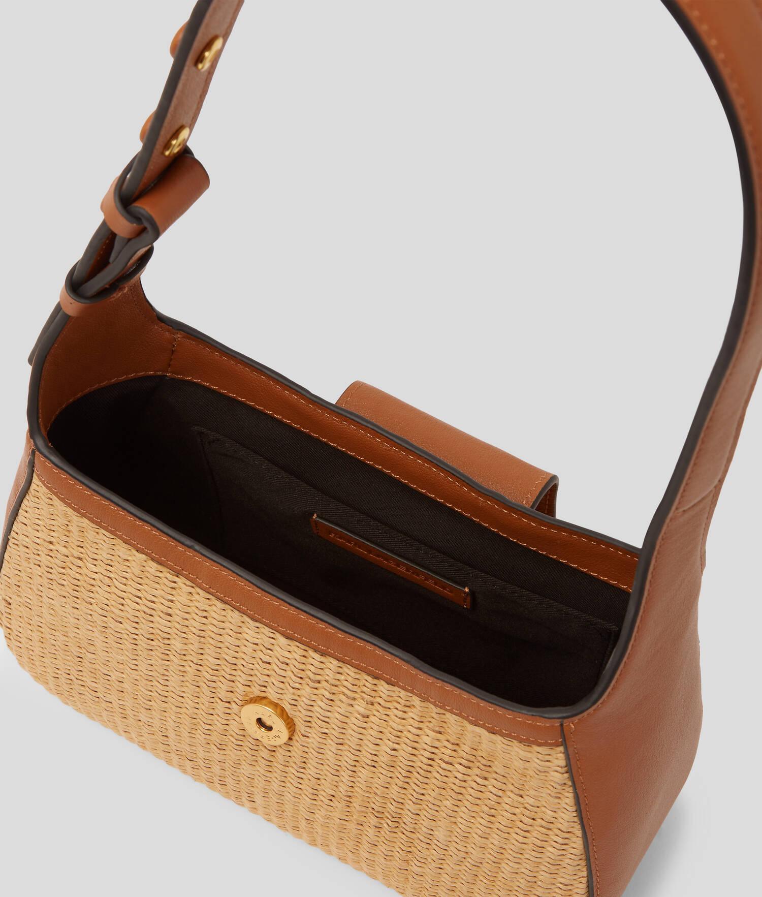 K/SIGNATURE SMALL RAFFIA SHOULDER BAG Product Image