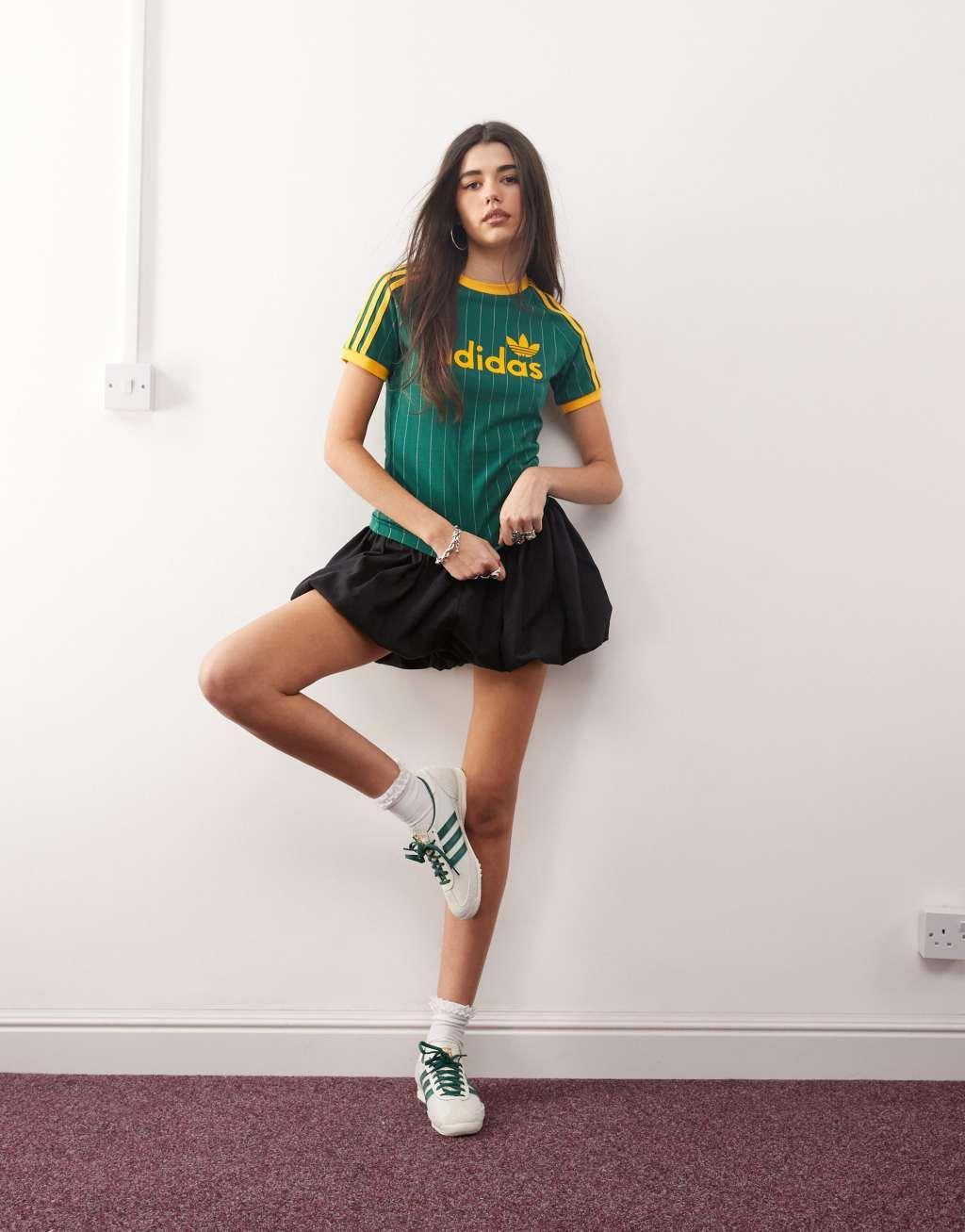 adidas Originals Cali t-shirt in collegiate green Product Image