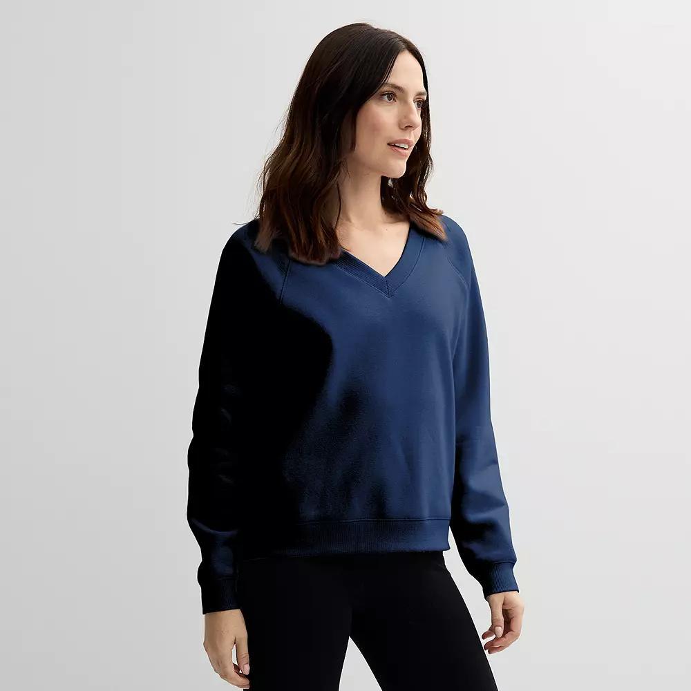Women's Sonoma Goods For Life® V-Neck Sweatshirt, Size: XXL, Delightful Purple Product Image