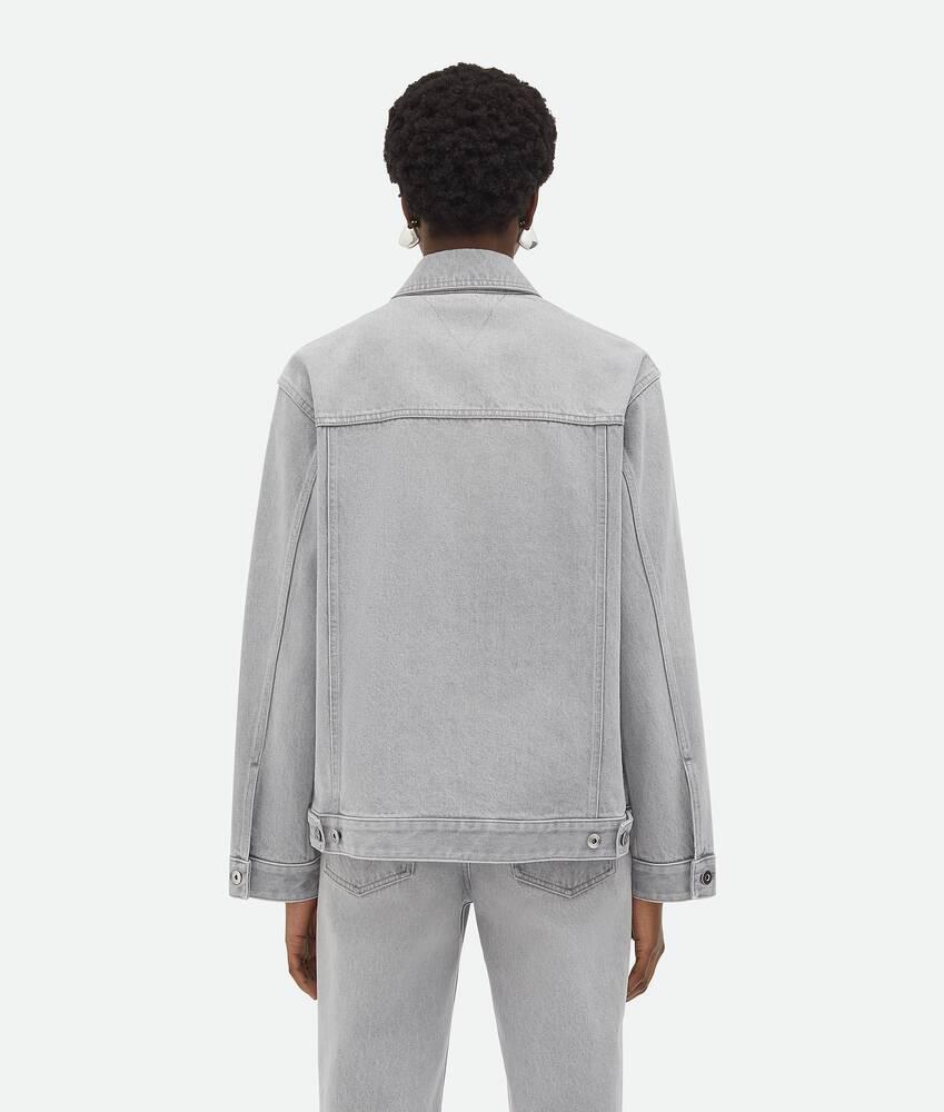 Women's Light Grey Washed Denim Jacket in Light grey Product Image