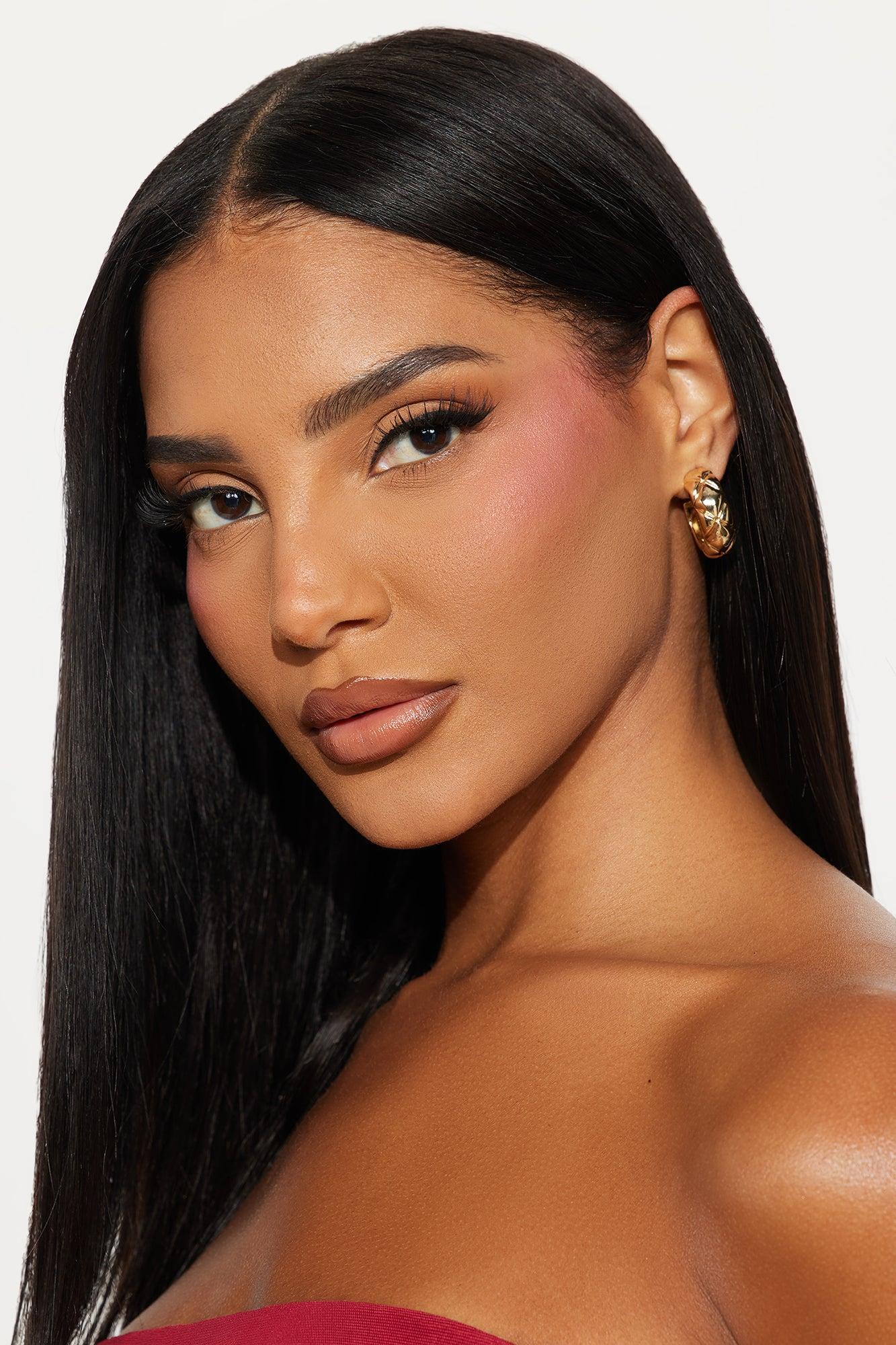 One For All Textured Hoop Earrings - Gold Female Product Image
