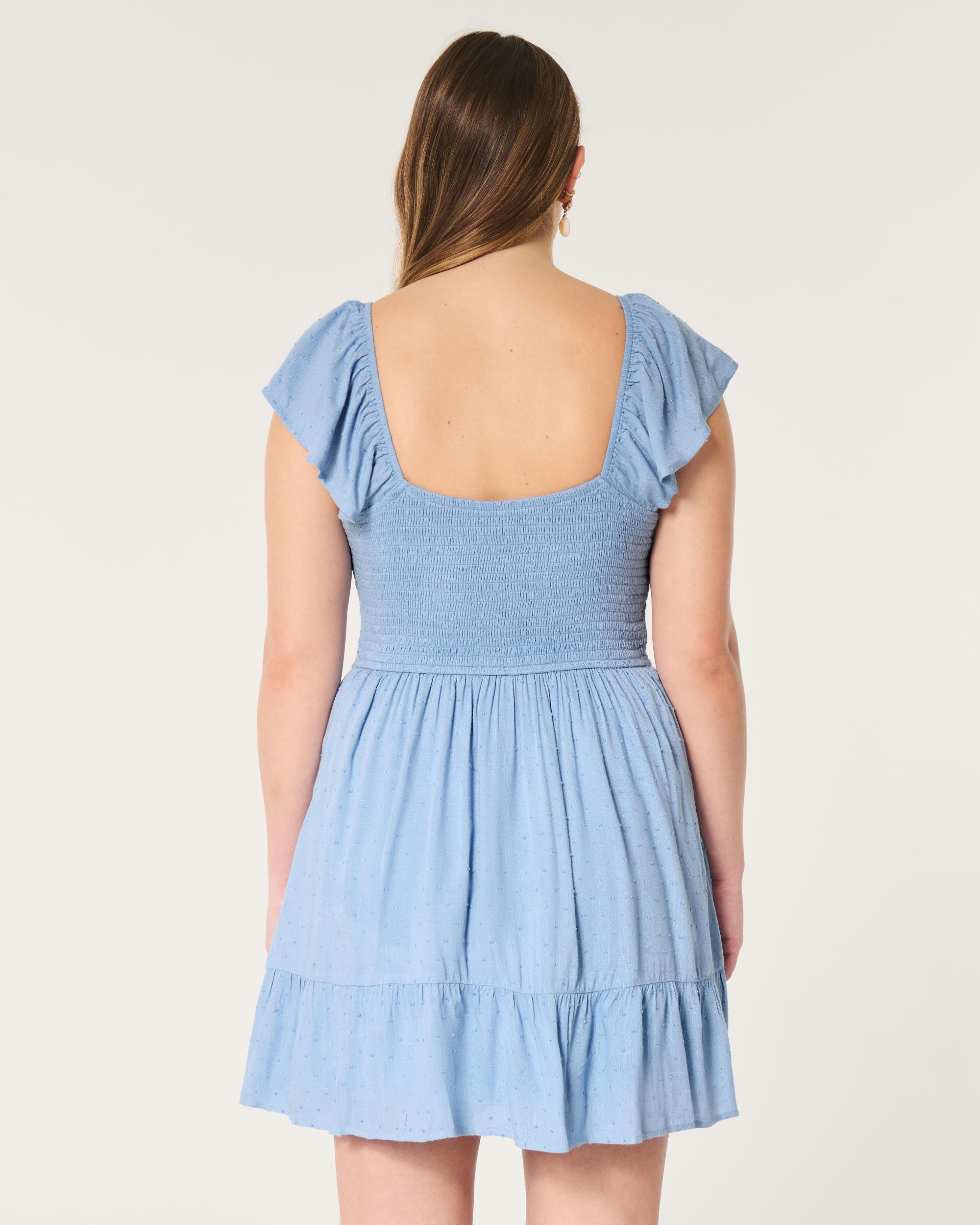 Short-Sleeve Cinch Bust Skort Dress Product Image