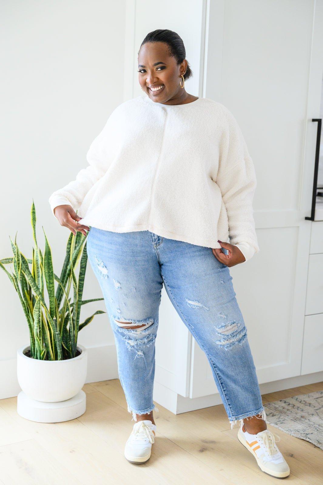 Ashley Hi-Waist Destroyed Boyfriend Jeans (Online Exclusive) Product Image