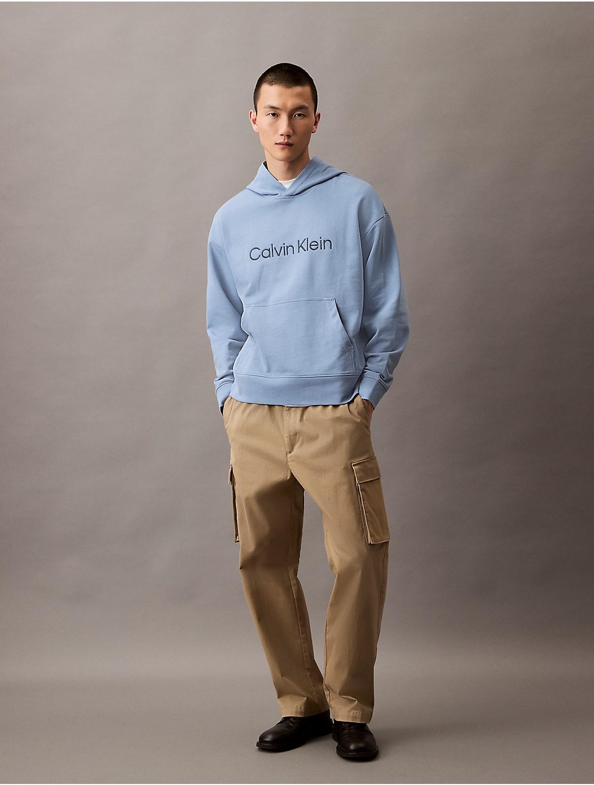 Calvin Klein Men's Standard Logo Relaxed Hoodie - Blue - XS Product Image