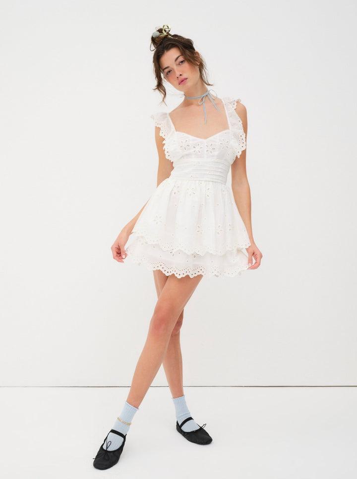 Serena Sleeveless Dress — White Product Image