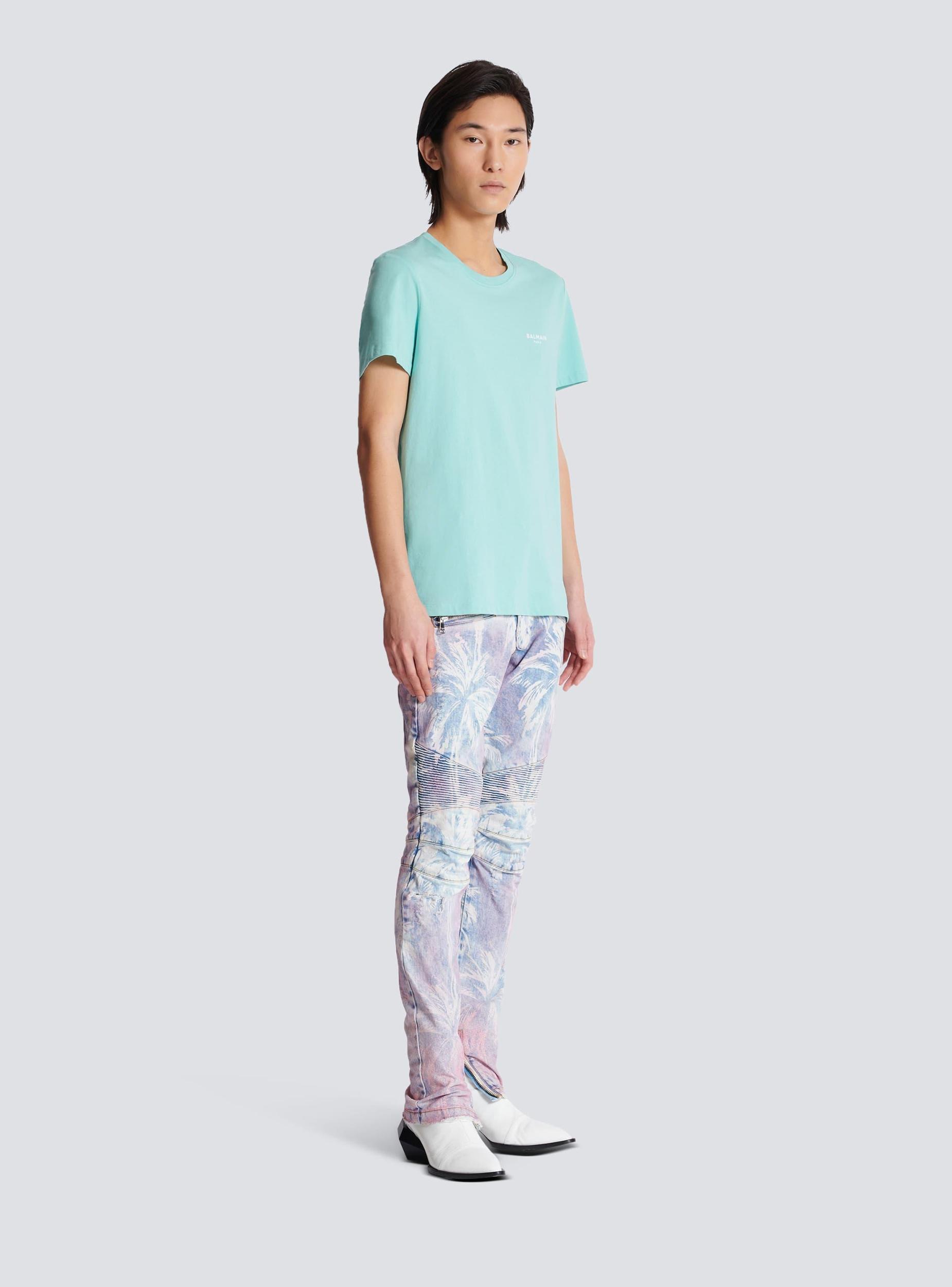 Balmain Paris flocked short-sleeved T-shirt Product Image