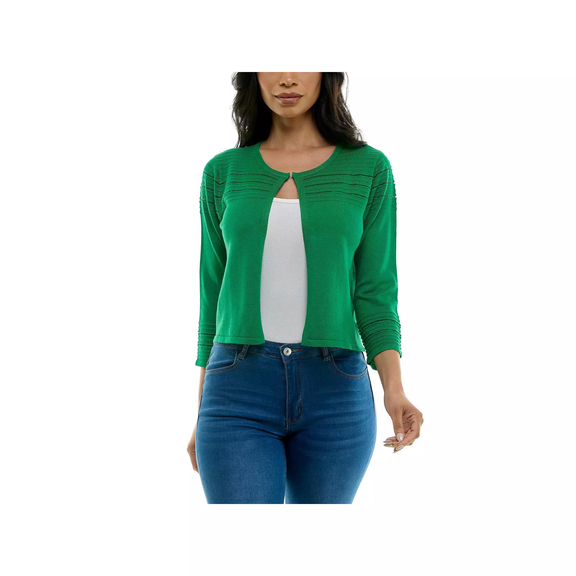 Women's Nina Leonard Knit Bolero Cardigan, Size: Small, Purple Product Image