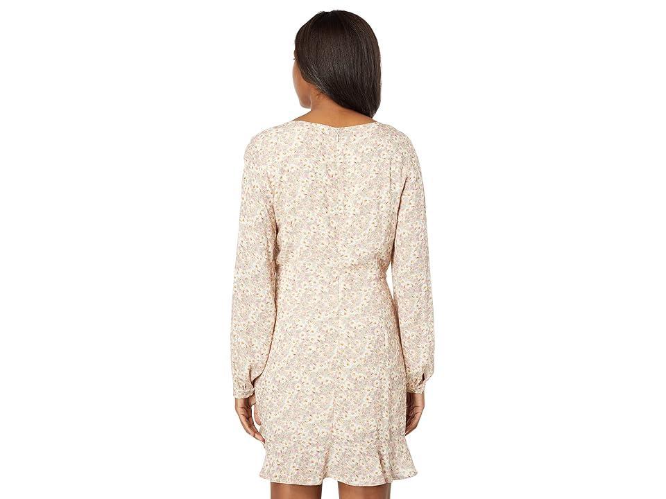 Saltwater Luxe Brantley Long Sleeve Floral Mini Dress (Sand) Women's Clothing Product Image