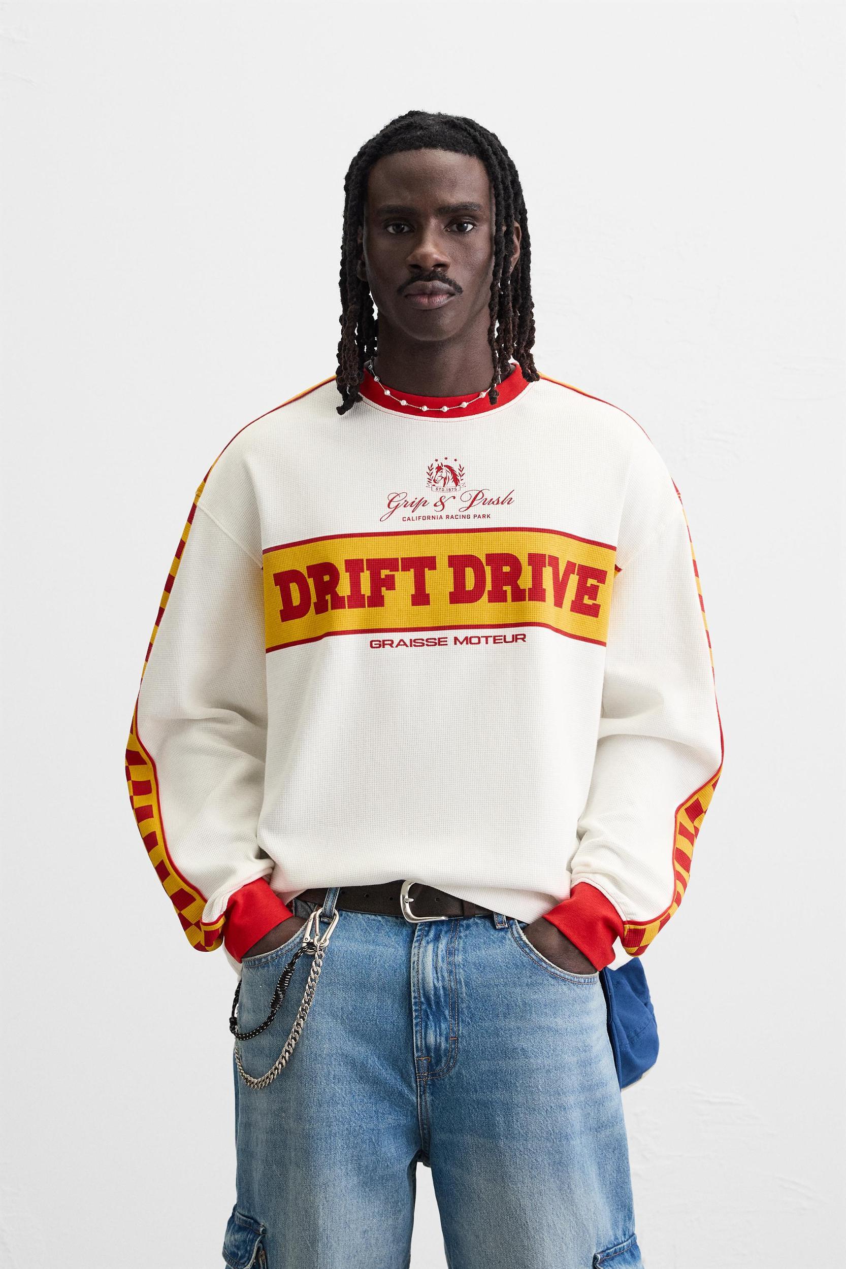 RACING PRINT STRUCTURE SWEATSHIRT Product Image