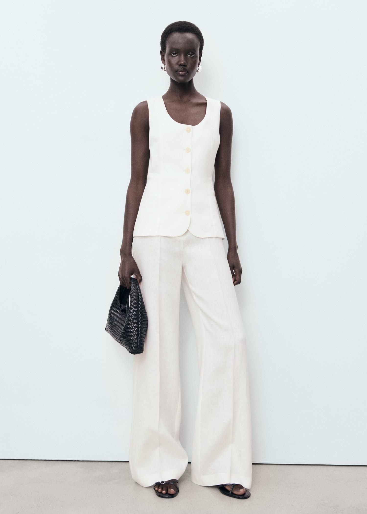 Suit-style linen jumpsuit - Women | MANGO USA Product Image