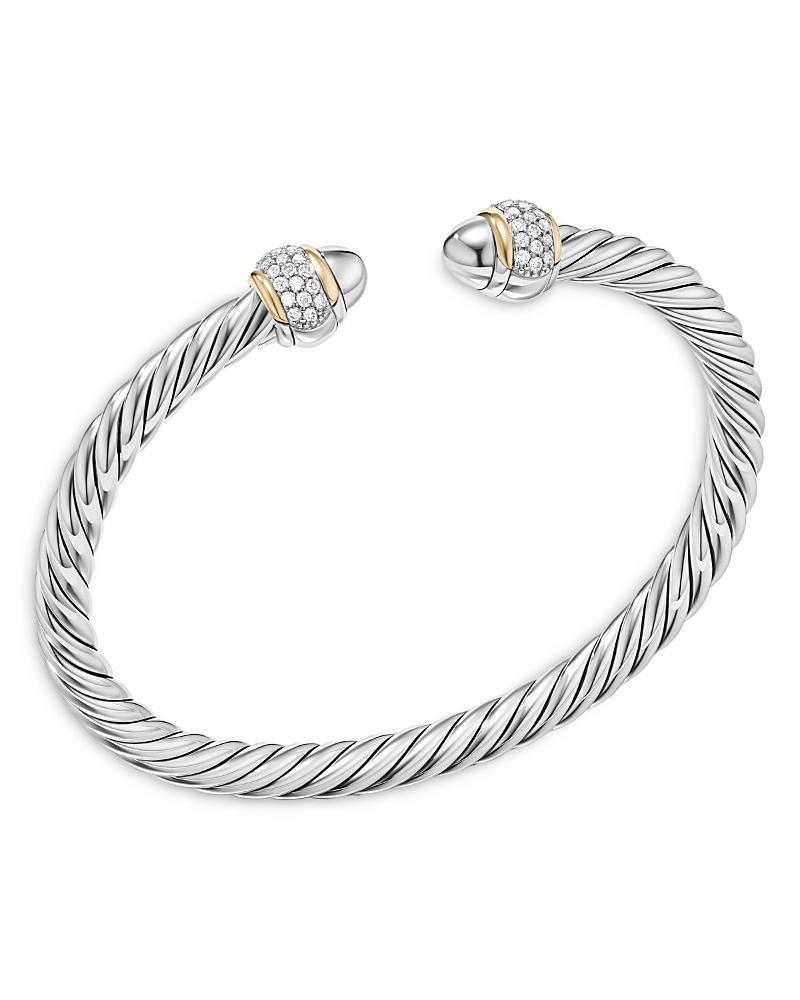 David Yurman Cable Bracelet in Sterling Domes with 18K Yellow Gold and Diamonds Product Image