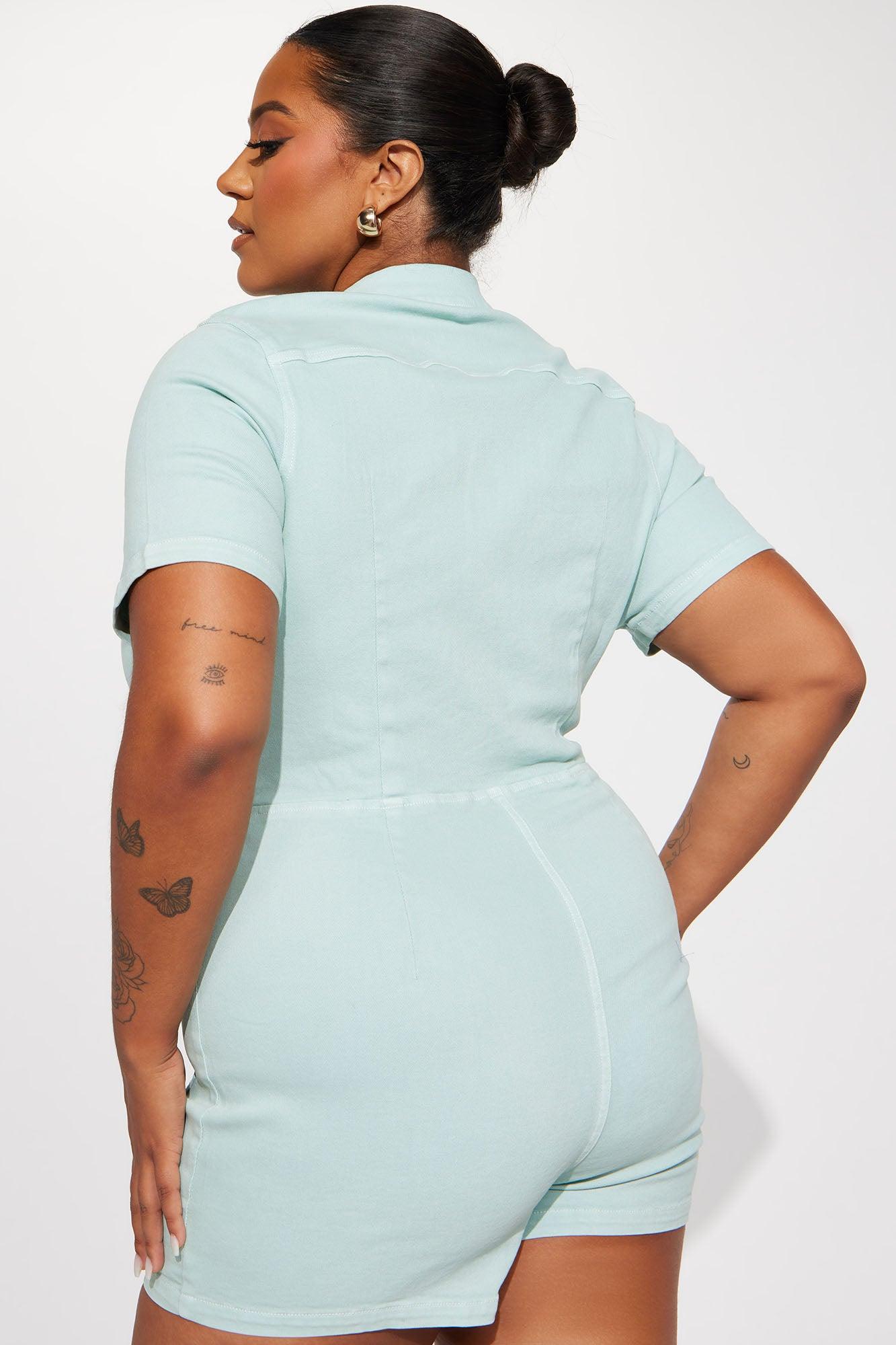 Ana Denim Romper - Sage Product Image