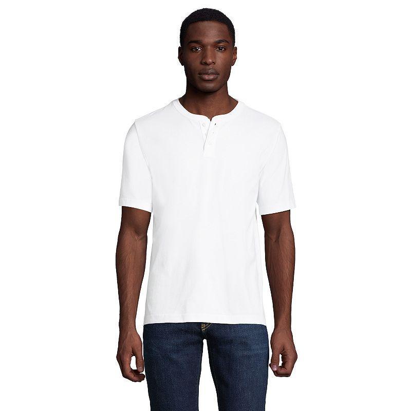 Men's Lands' End Classic-Fit Super-T Henley, Size: Large, Antique Alabaster Product Image