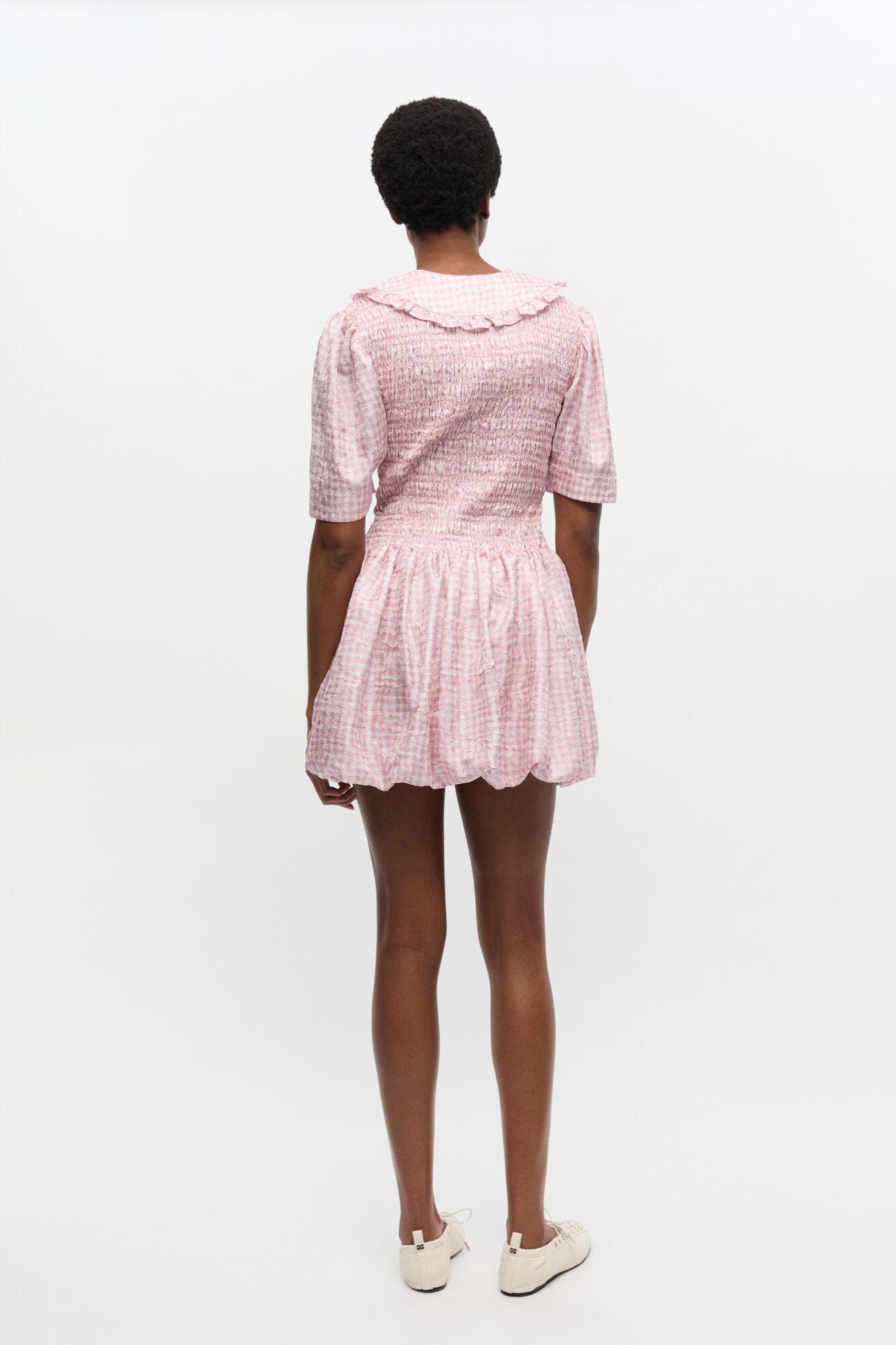 Pink Check Smock Dress Product Image