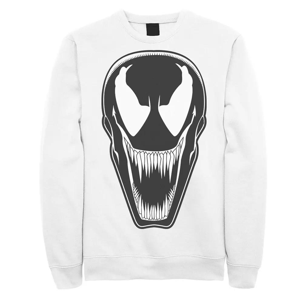 Men's Marvel Venom Iconic Openmouth Symbiote Face Graphic Fleece Pullover, Size: Large, White Product Image