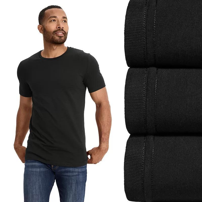 Men's Jockey 3-Pack Cotton Stretch Crew Neck Undershirt, Size: XXL, Black Product Image