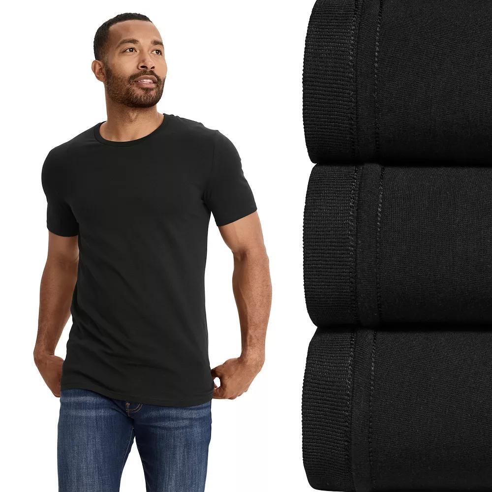 Men's Jockey 3-Pack Cotton Stretch Crew Neck Undershirt, Size: XXL, Black Product Image