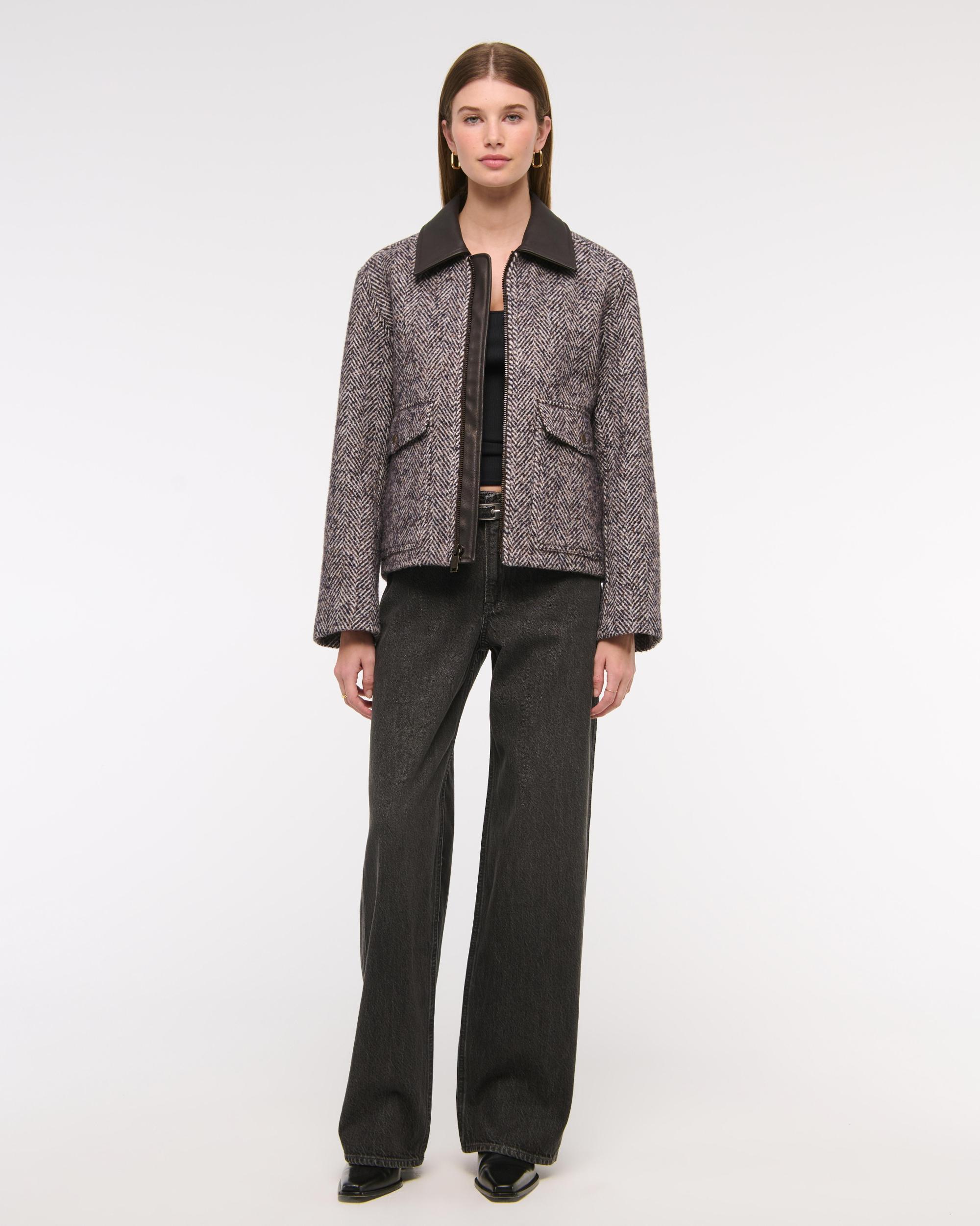 Short Wool-Blend Workwear Coat Product Image