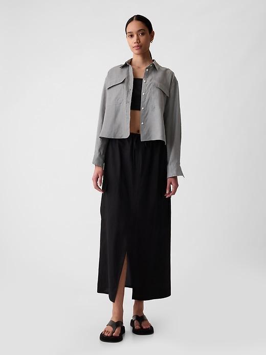 Organic Cotton Poplin Cropped Shirt Product Image