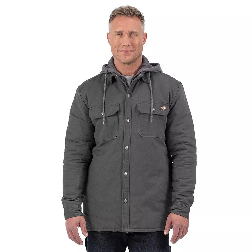 Men's Dickies Hydroshield Duck Hooded Shirt Jacket, Size: Medium, Grey Product Image