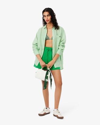 Oversized Striped Linen Shirt Product Image