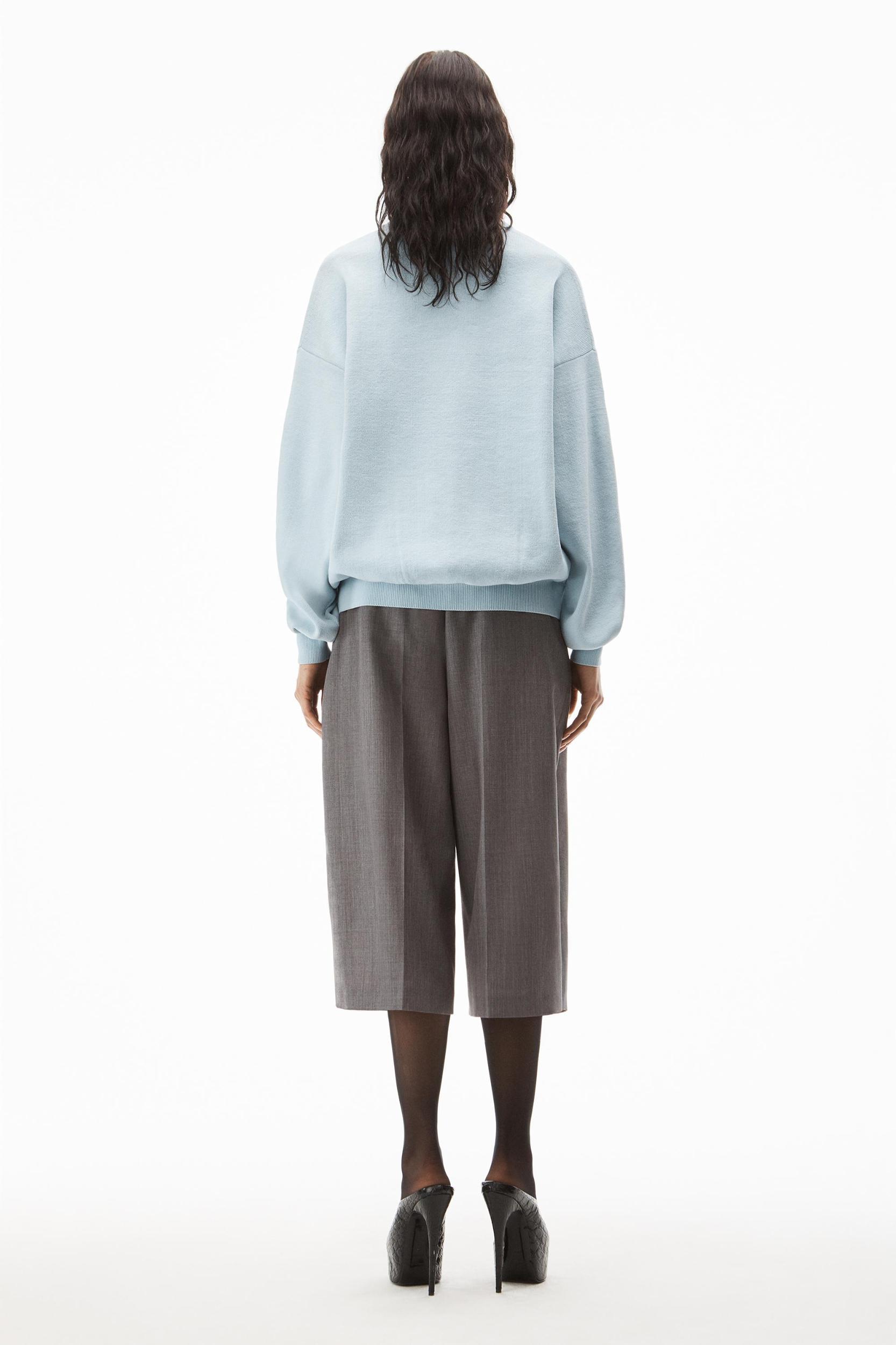 Logo Embossed Ribbed Pullover In Soft Chenille Product Image