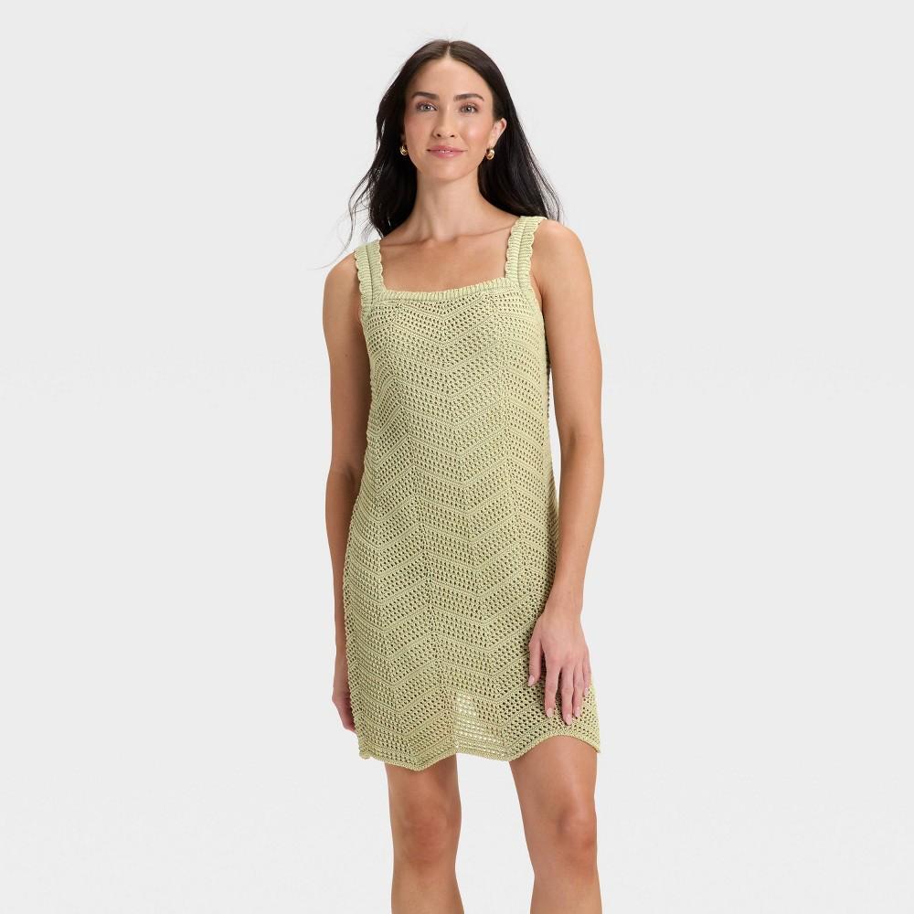 Women's Crochet Mini Shift Dress - A New Day™ Product Image