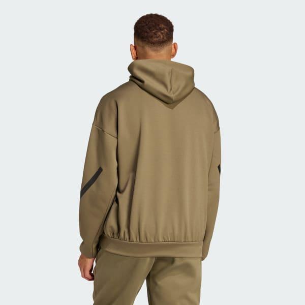 adidas Z.N.E. Hoodie Olive Strata S Mens Product Image