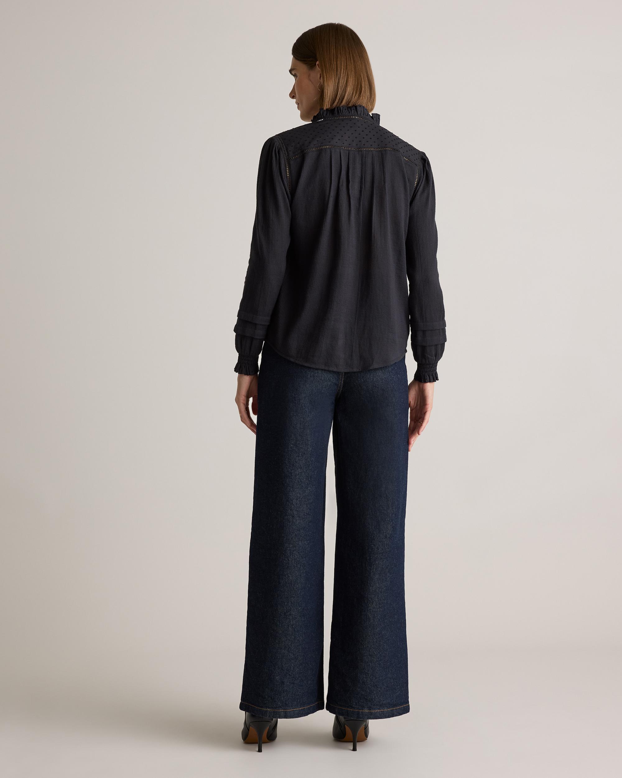 Quince | Women's Organic Textured Cotton Peasant Blouse Size XL, Organic Cotton Product Image