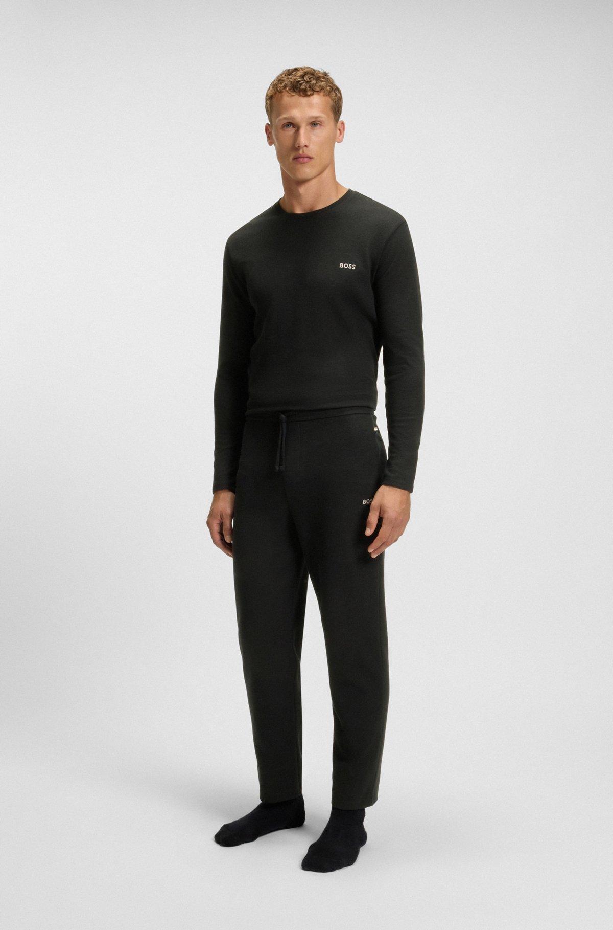 BOSS - Pajama bottoms with embroidered logo - Black Product Image