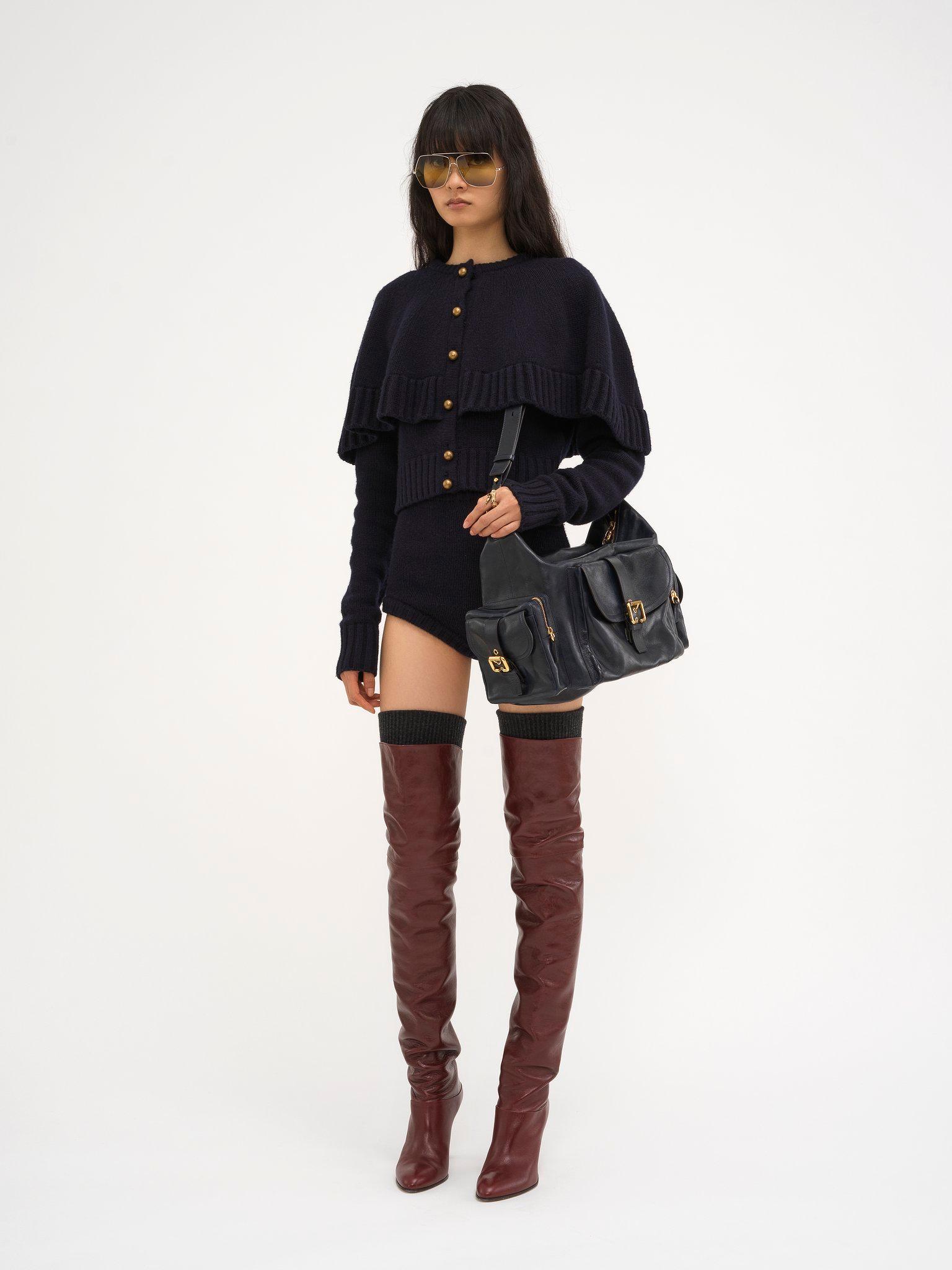 Cape cardigan in wool & cashmere Product Image