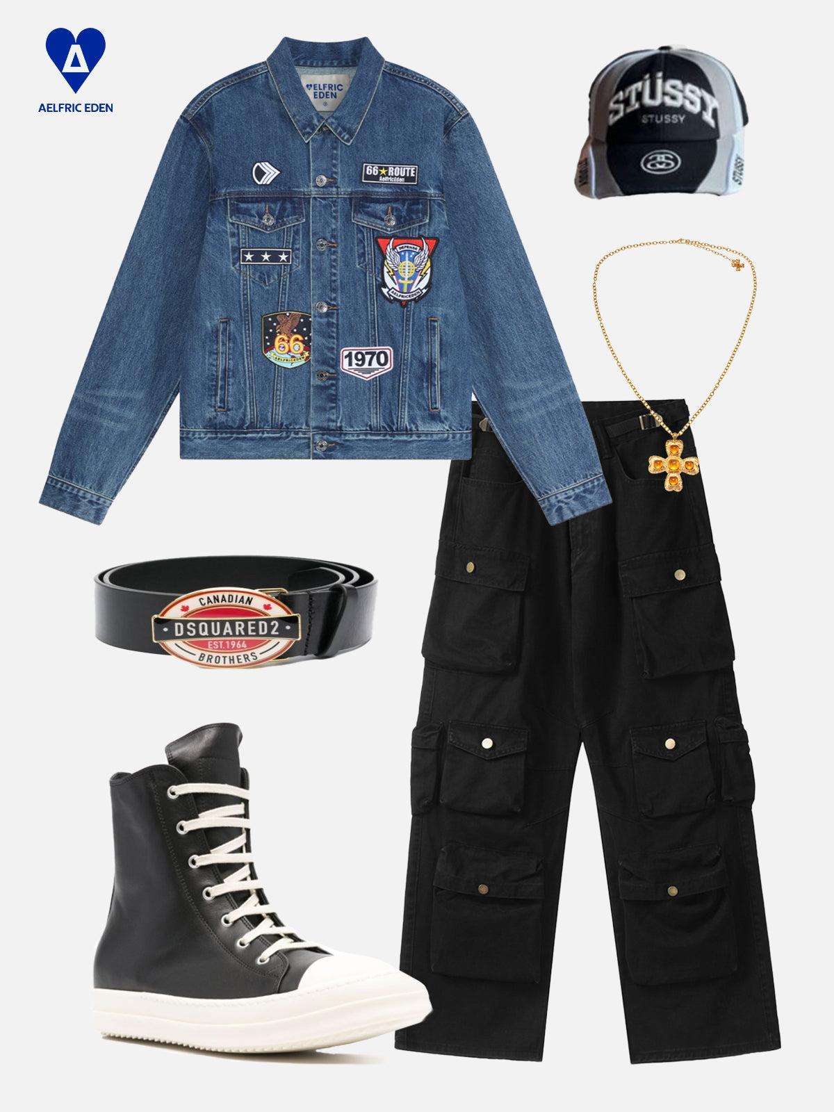 Aelfric Eden Embroidery Badge Boxy Denim Jacket Product Image