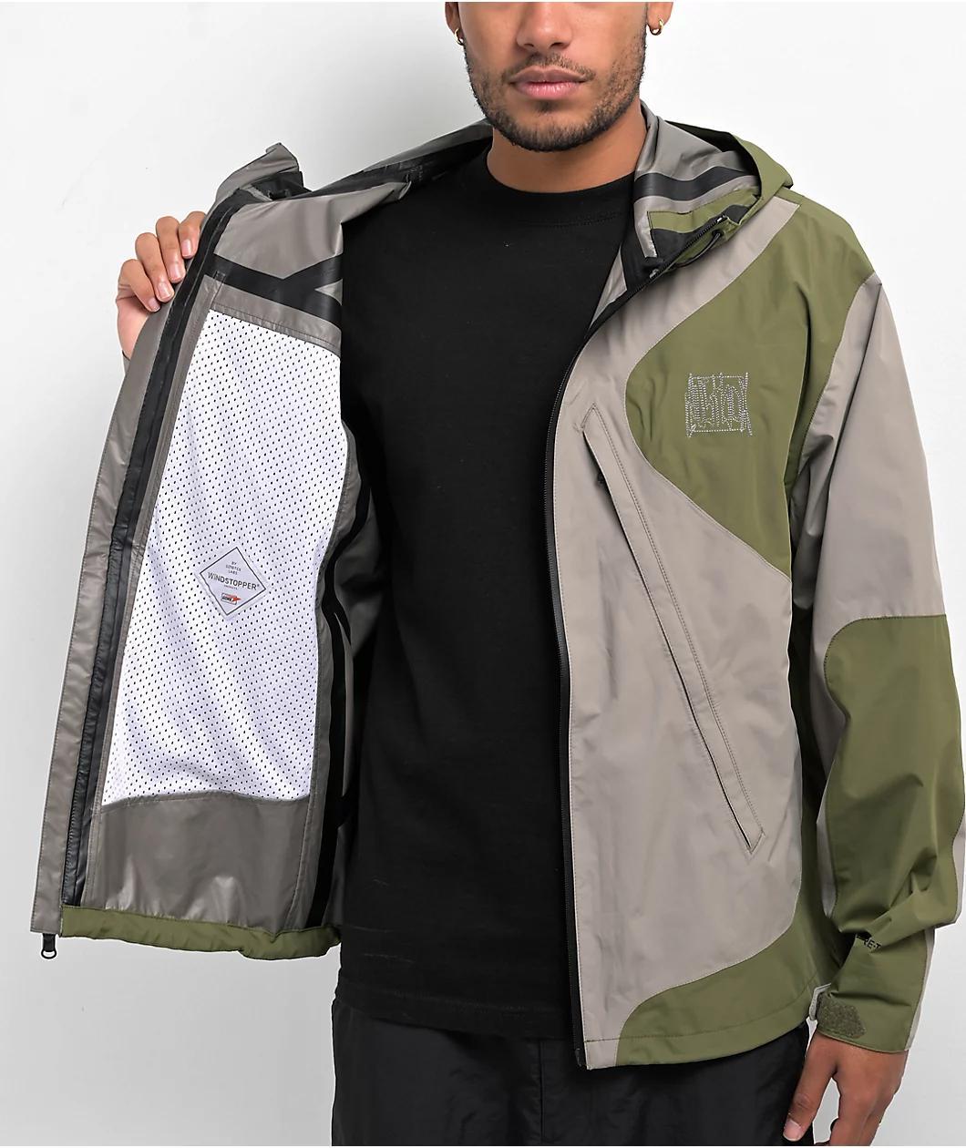 Volcom x Dustbox Feel Too Good Gore-Tex Green Windbreaker Jacket Product Image