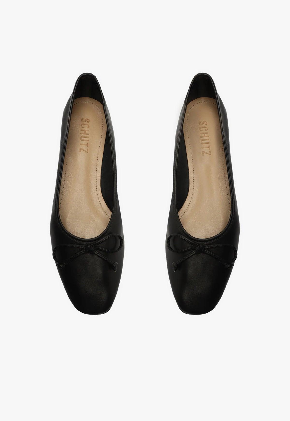 Arissa Black Leather Ballet Flat Product Image